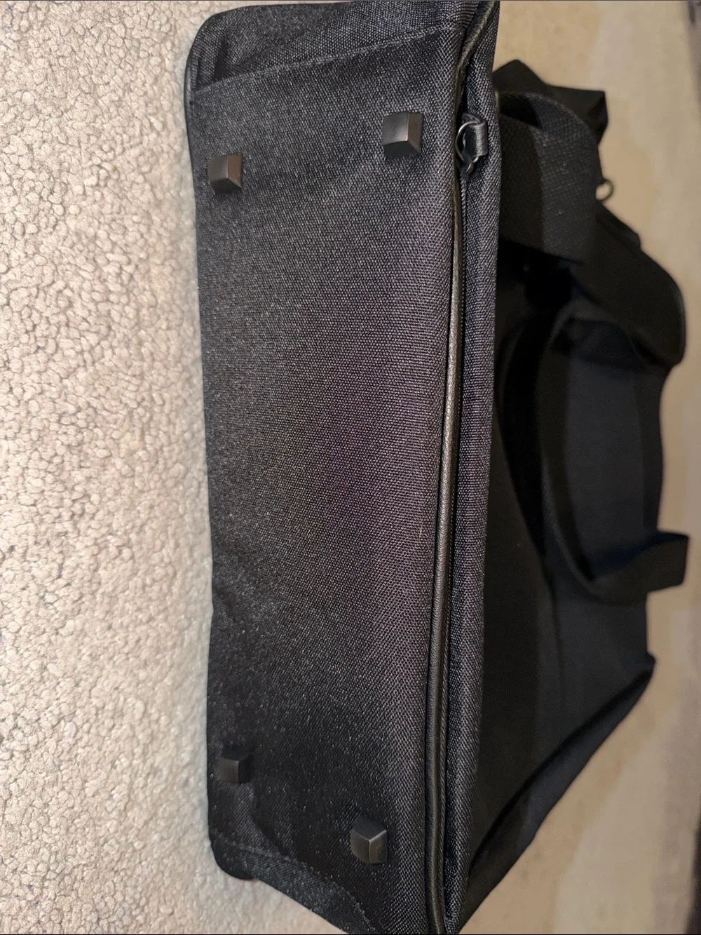 BEIS Black Laptop Tote with Front Zip Pocket
